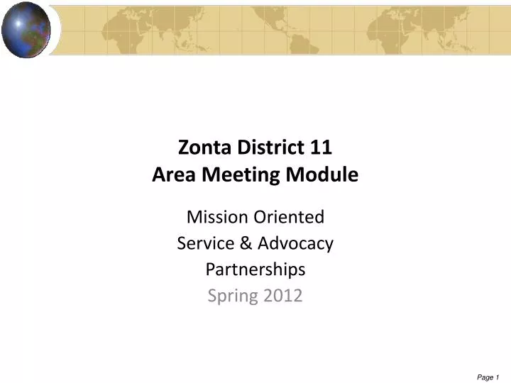zonta district 11 area meeting module