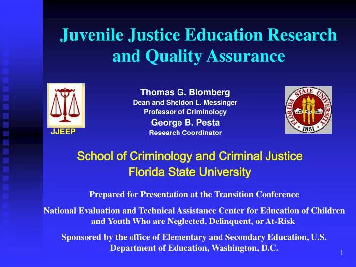 juvenile justice education research and quality assurance