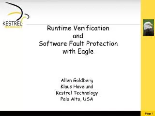 Runtime Verification and Software Fault Protection with Eagle