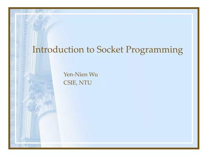 introduction to socket programming