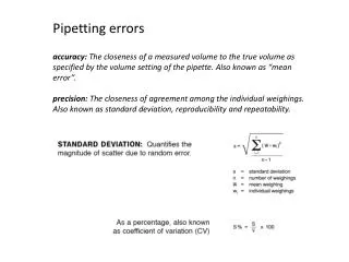 Pipetting errors