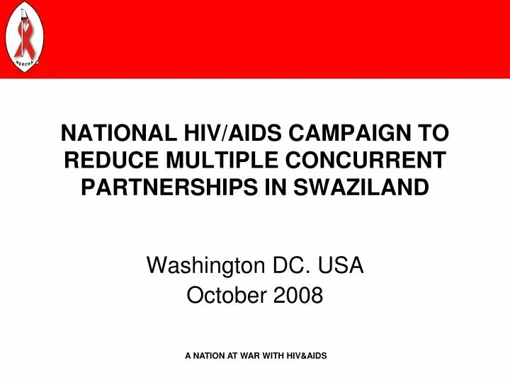 national hiv aids campaign to reduce multiple concurrent partnerships in swaziland