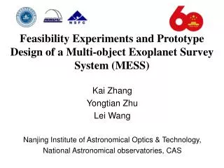 Kai Zhang Yongtian Zhu Lei Wang Nanjing Institute of Astronomical Optics &amp; Technology,