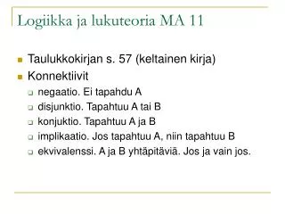 logiikka ja lukuteoria ma 11
