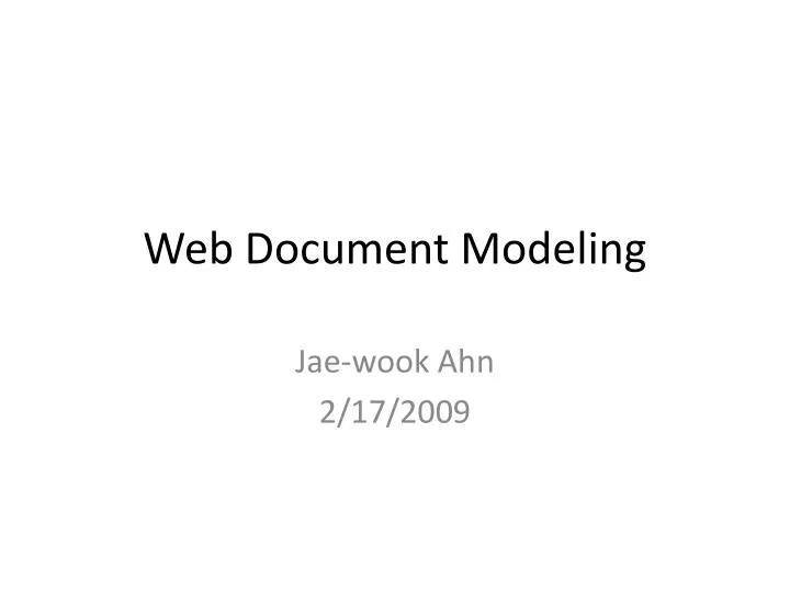 web document modeling