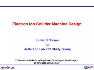 Electron Ion Collider Machine Design