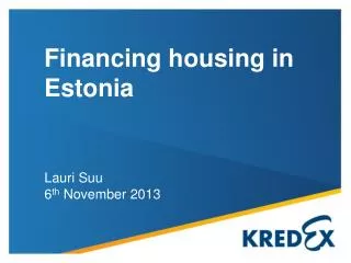 Financing housing in Estonia