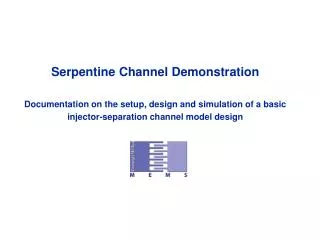 Serpentine Channel Demonstration Documentation on the setup, design and simulation of a basic