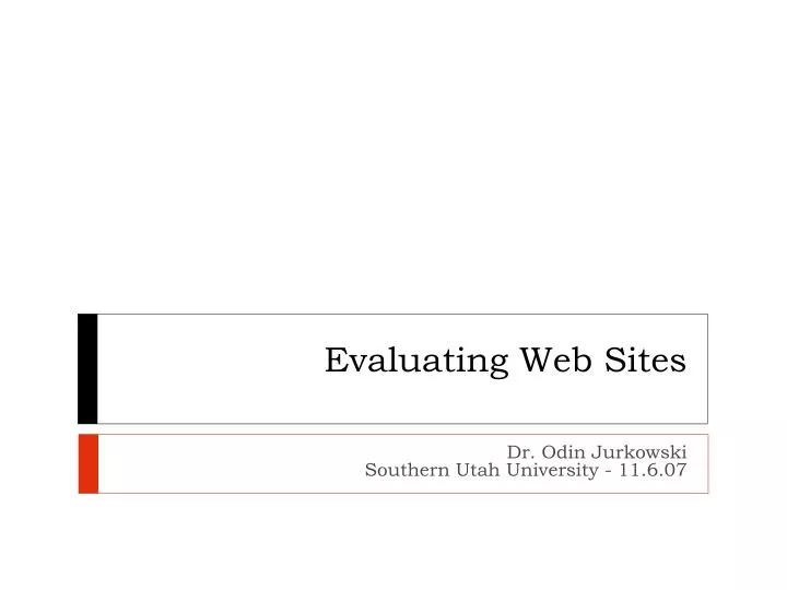 evaluating web sites
