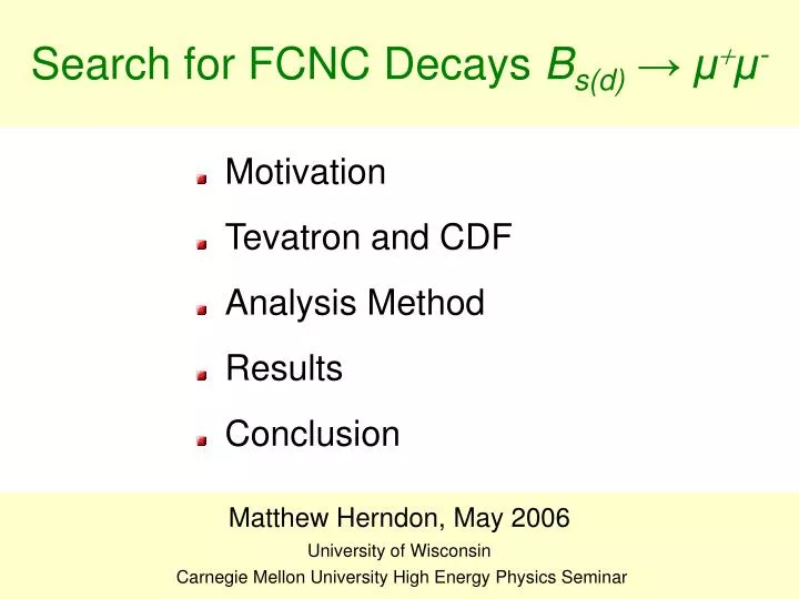 search for fcnc decays b s d