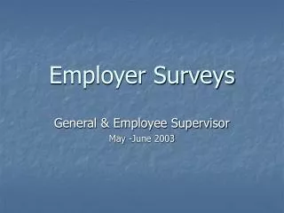 Employer Surveys