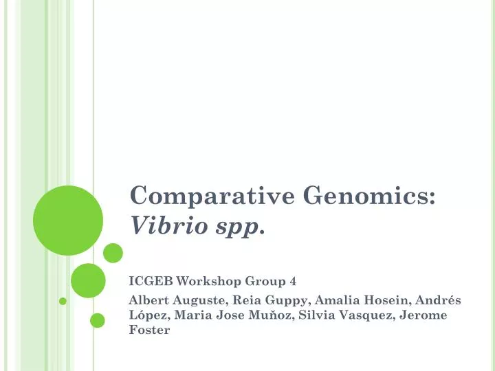 comparative genomics vibrio spp