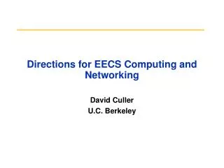Directions for EECS Computing and Networking