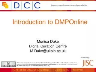 Introduction to DMPOnline