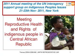 Meeting Reproductive Health and Rights of indigenous people in Central African Republic