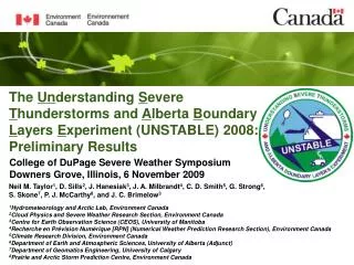 College of DuPage Severe Weather Symposium Downers Grove, Illinois, 6 November 2009