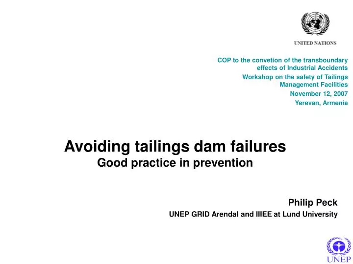 avoiding tailings dam failures good practice in prevention