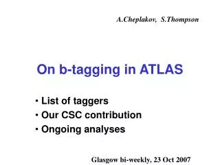 On b-tagging in ATLAS