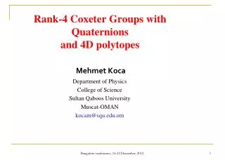 Rank-4 Coxeter Groups with Quaternions and 4D polytopes