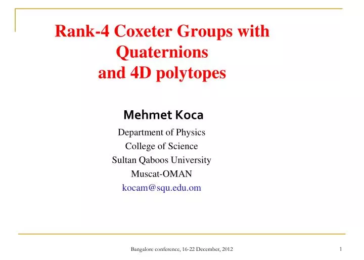 rank 4 coxeter groups with quaternions and 4d polytopes