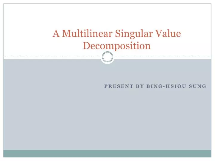 a multilinear singular value decomposition