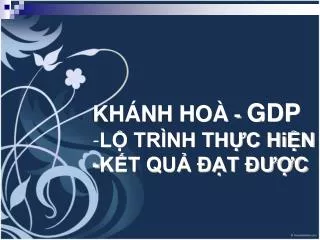 kh nh ho gdp l tr nh th c hi n k t qu t c