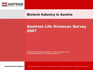 Biotech Industry in Austria