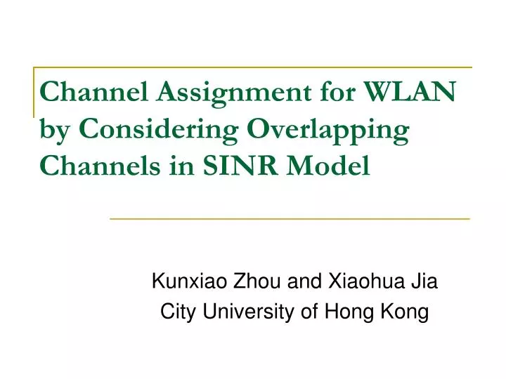 channel assignment for wlan by considering overlapping channels in sinr model