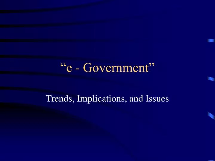 e government