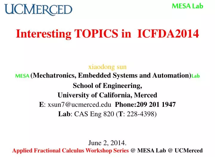 interesting topics in icfda2014