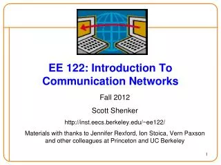 EE 122: Introduction To Communication Networks