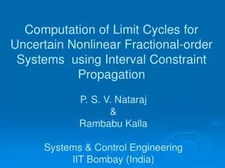 Computation of Limit Cycles for
