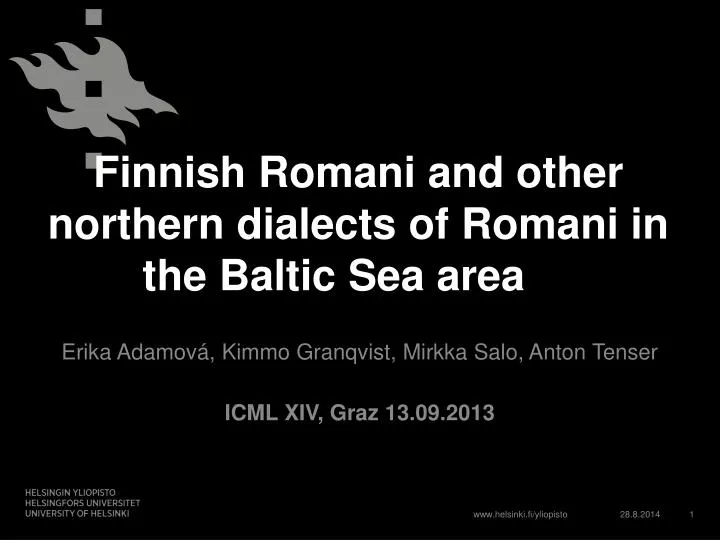 finnish romani and other northern dialects of romani in the baltic sea area