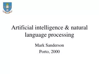 Artificial intelligence &amp; natural language processing