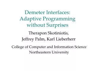 Demeter Interfaces: Adaptive Programming without Surprises
