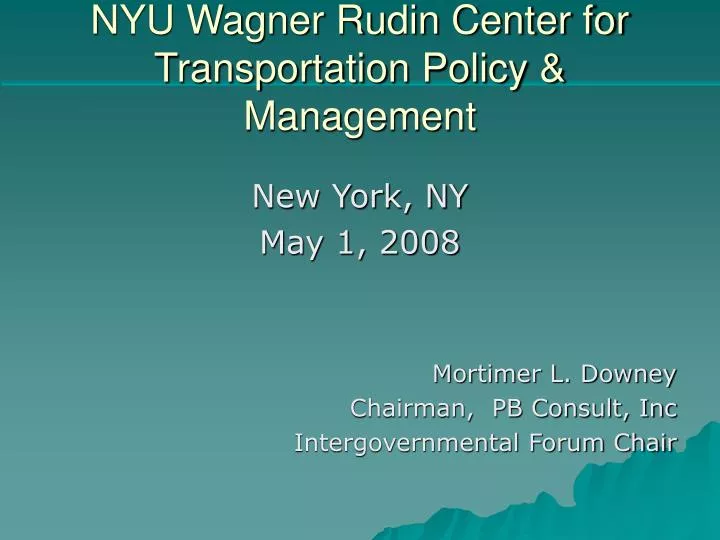 nyu wagner rudin center for transportation policy management
