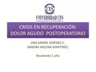 crisis en recuperaci n dolor agudo postoperatorio
