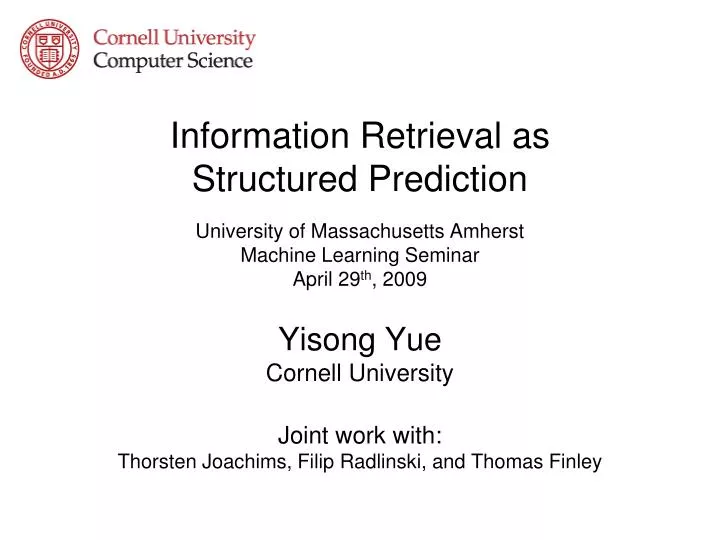 information retrieval as structured prediction