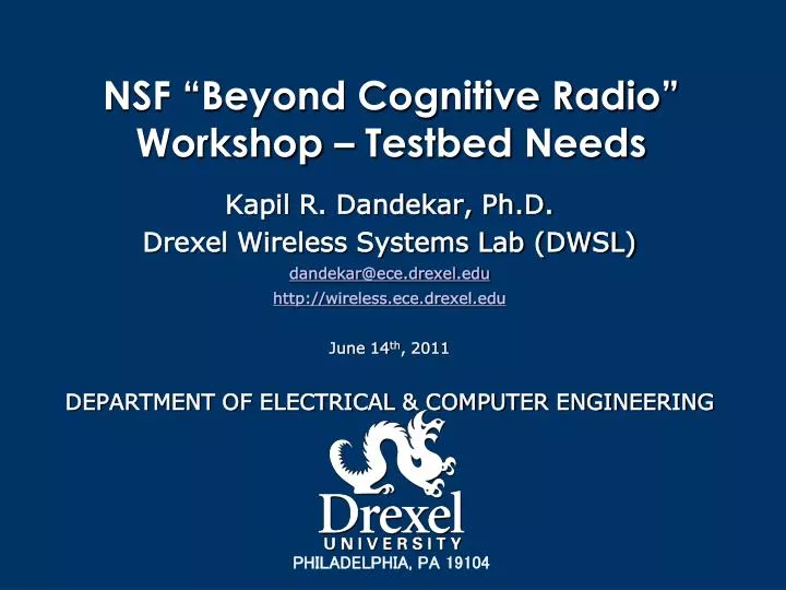nsf beyond cognitive radio workshop testbed needs