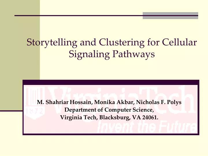 storytelling and clustering for cellular signaling pathways