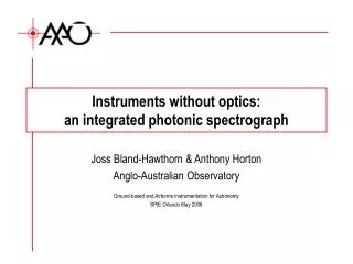 Instruments without optics: an integrated photonic spectrograph
