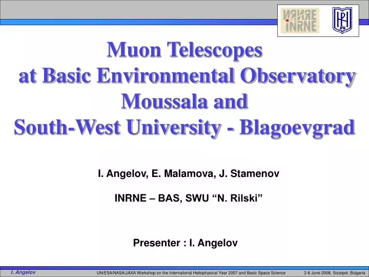 muon telescopes at basic environmental observatory moussala and south west university blagoevgrad