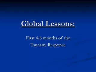 Global Lessons: