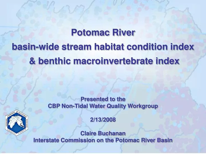 potomac river basin wide stream habitat condition index benthic macroinvertebrate index