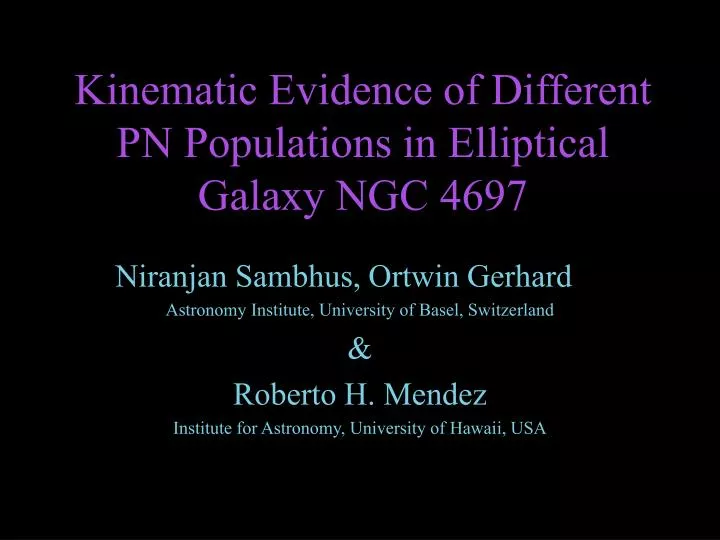 kinematic evidence of different pn populations in elliptical galaxy ngc 4697