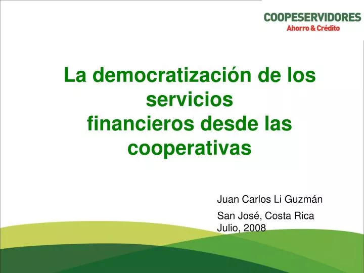 la democratizaci n de los servicios financieros desde las cooperativas