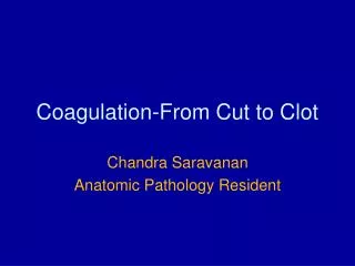 Coagulation-From Cut to Clot