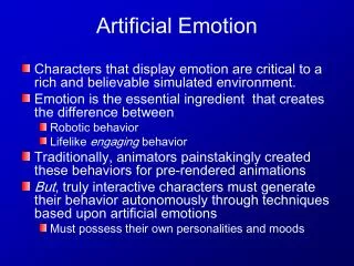 Artificial Emotion