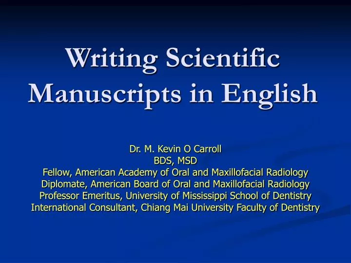 writing scientific manuscripts in english