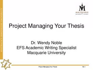 Project Managing Your Thesis
